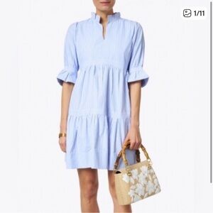 Gretchen Scott Designs Sky Blue Tiered Mini Dress